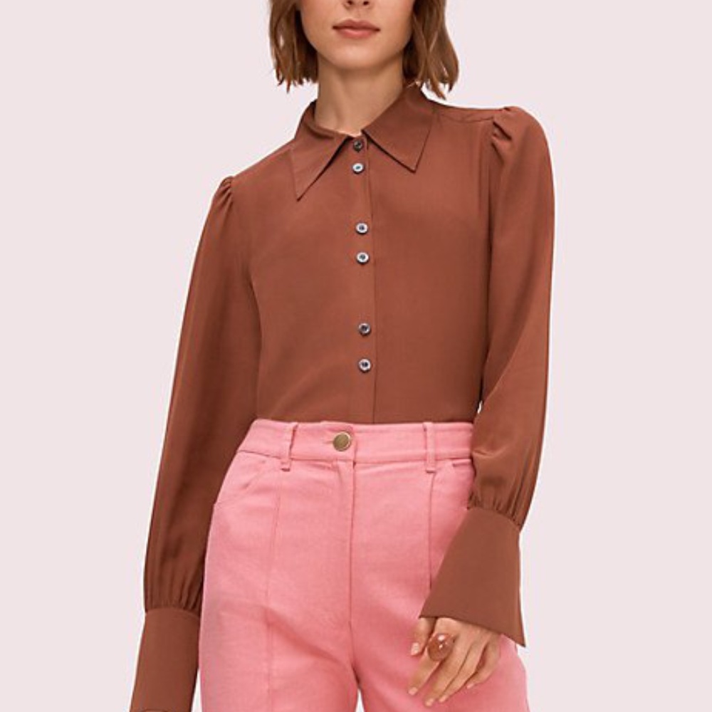 kate spade Silk Point Collar Blouse